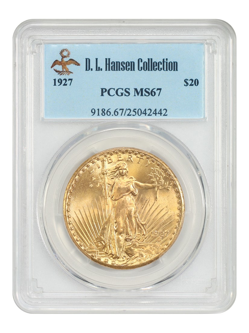 1927 St. Gaudens $20 Gold Coin PCGS MS67 ex D.L. Hansen (1 of 4)