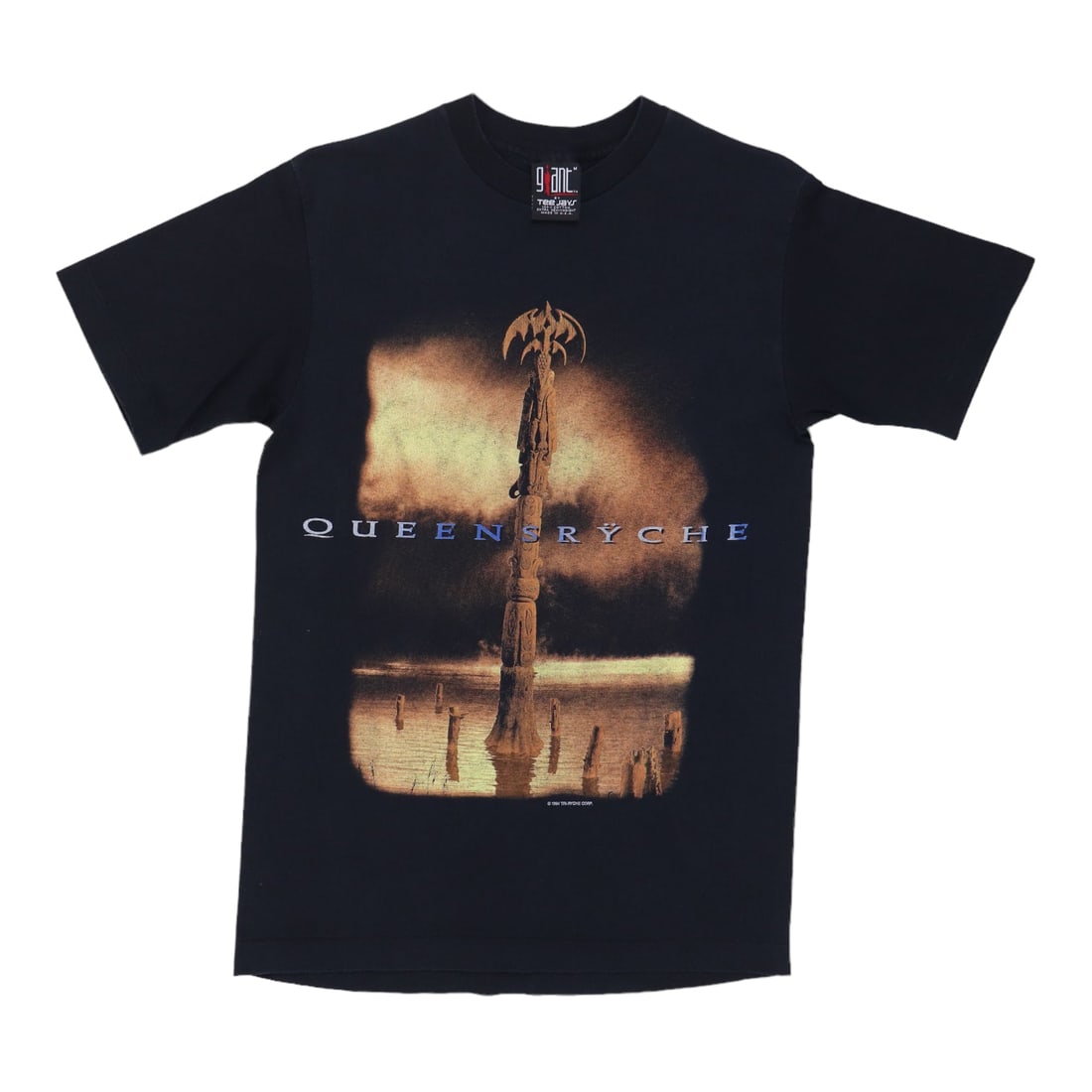 Vintage 1994 Promised Land Concert Tee Queensryche Tour Black Cotton Shirt: Vintage 1994 Promised Land Concert Tee Queensryche Tour Black Cotton Shirt This is an original vintage 1994 Queensryche Promised Land Tour shirt featuring front and back graphics. The shirt is made fr