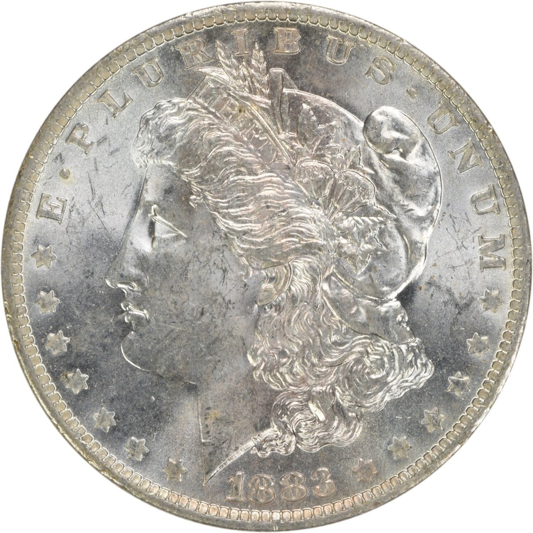 Uncirculated 1883 O Silver Dollar Morgan Choice BU Uncertified: Uncirculated 1883 O Silver Dollar Morgan Choice BU Uncertified This 1883-O Morgan Silver Dollar is a Choice Brilliant Uncirculated (BU) coin from the New Orleans Mint. It is composed of silver and rem
