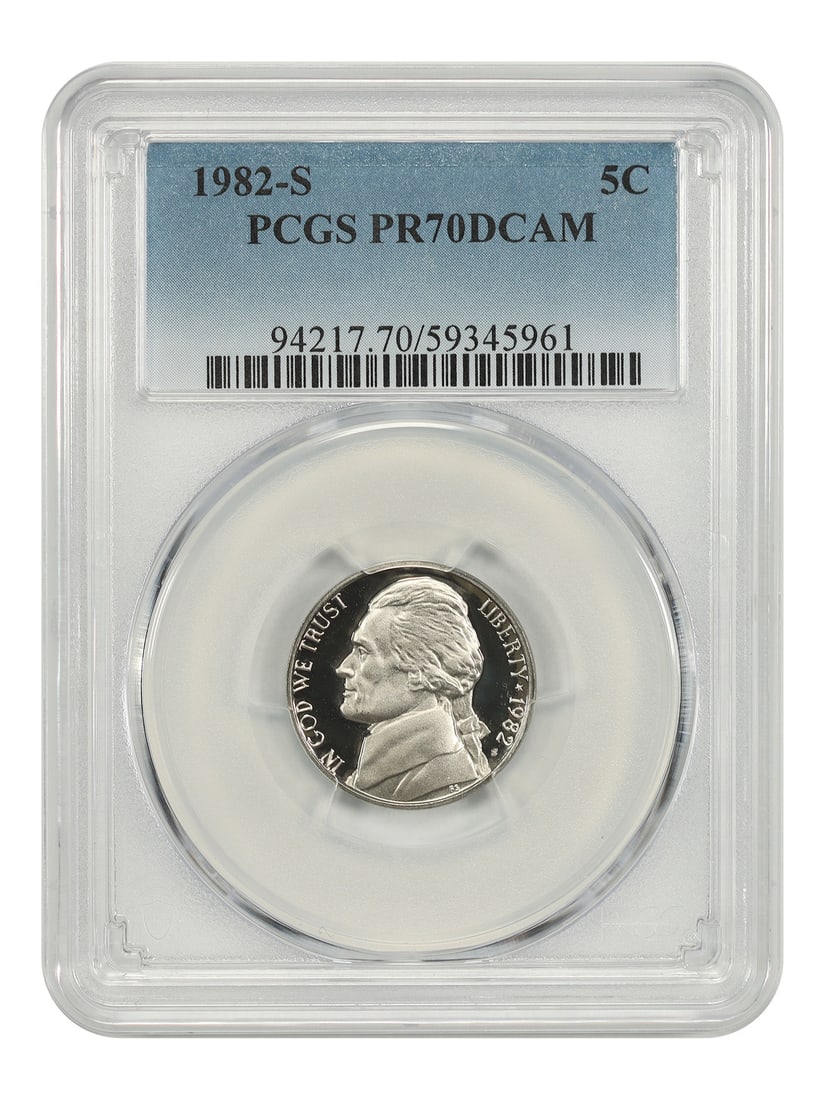 Jefferson Nickel 1982 S 5C PCGS PR70DCAM (1 of 2)