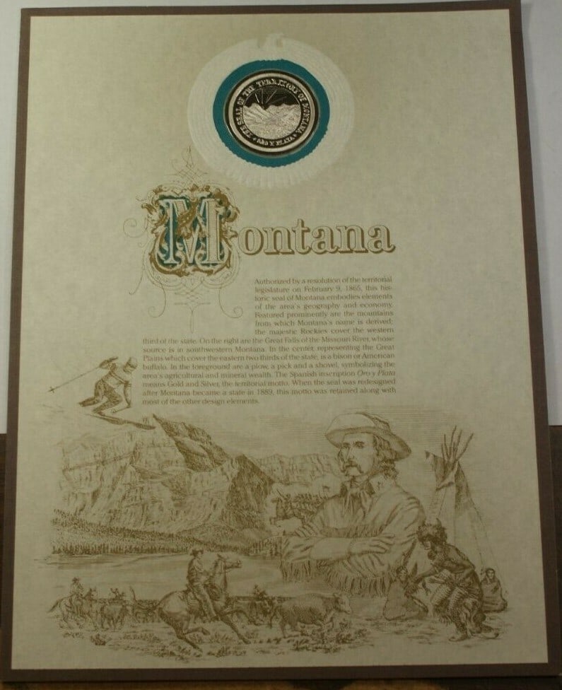 Montana Sterling Silver State Seal Medal from Franklin Mint Collection (1 of 1)