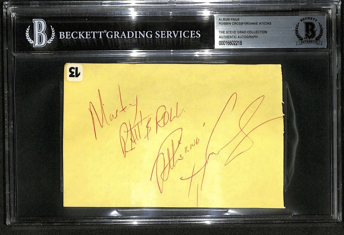 RATT Signed Album Page by Robbin Crosby Ronnie Atkinson Beckett Authenticated (1 of 1)