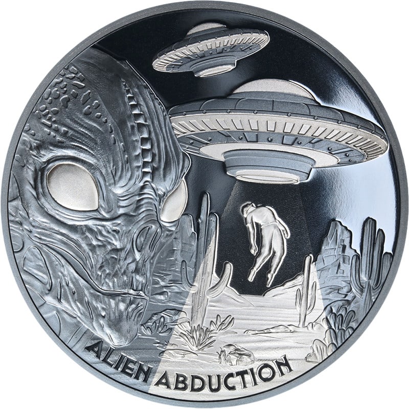2025 Niue 1 Ounce Silver Alien Abduction Black Proof Coin (1 of 3)