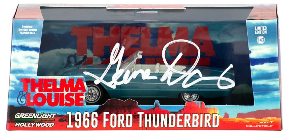 Geena Davis Signed 1966 Ford Thunderbird 1:43 Scale Car with COA (1 of 1)