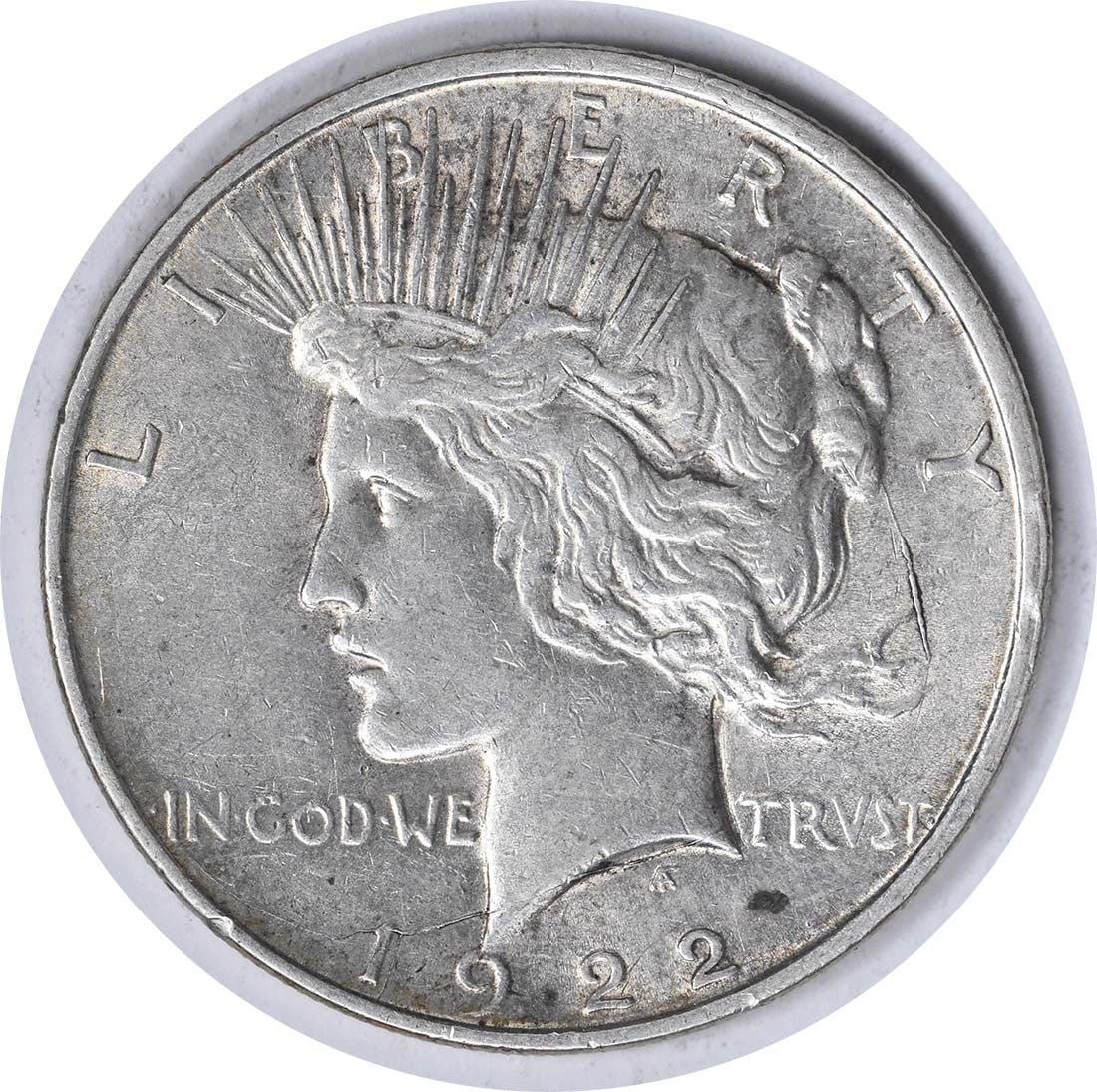 1922 D Peace Dollar Silver VAM 2N AU $1 Uncertified: 1922 D Peace Dollar Silver VAM 2N AU $1 Uncertified 1922-D Peace Silver Dollar, VAM 2N variety. This uncertified coin is a circulated example graded AU and is composed of silver. Pre-owned. Specificat