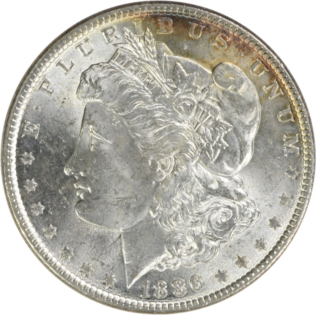Uncertified 1886 Silver Dollar Morgan Choice BU No Mint Mark: Uncertified 1886 Silver Dollar Morgan Choice BU No Mint Mark This 1886 Morgan Silver Dollar is a Choice Brilliant Uncirculated coin composed of silver. It is uncertified, features no mint mark, and is