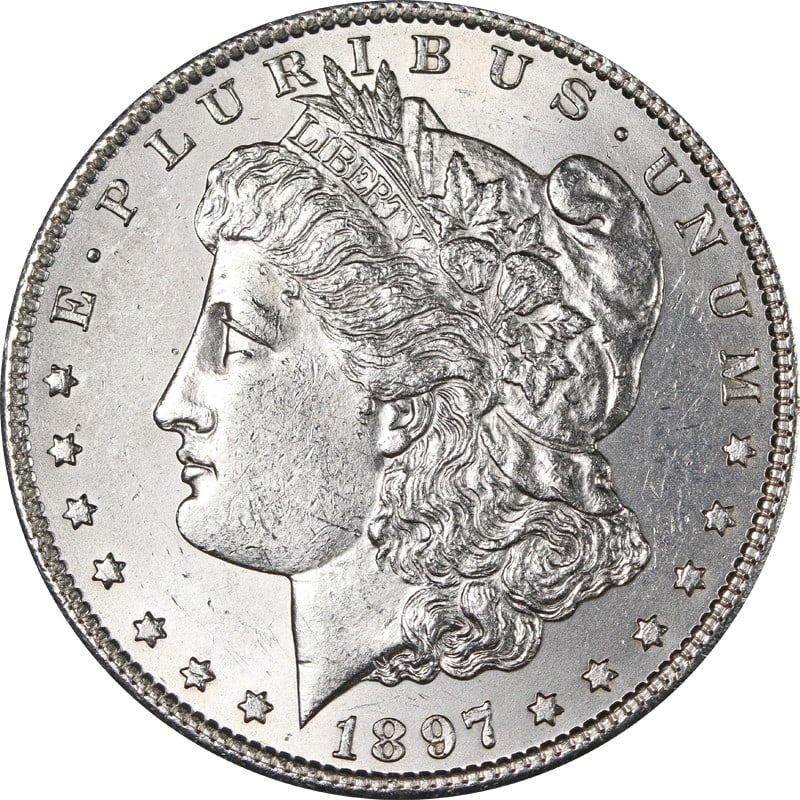 1897 San Francisco Mint Morgan Silver Dollar United States: 1897 San Francisco Mint Morgan Silver Dollar United States This is a pre-owned 1897-S Morgan Silver Dollar. Minted in San Francisco, this circulated coin is composed of silver with a fineness of 0.9. 