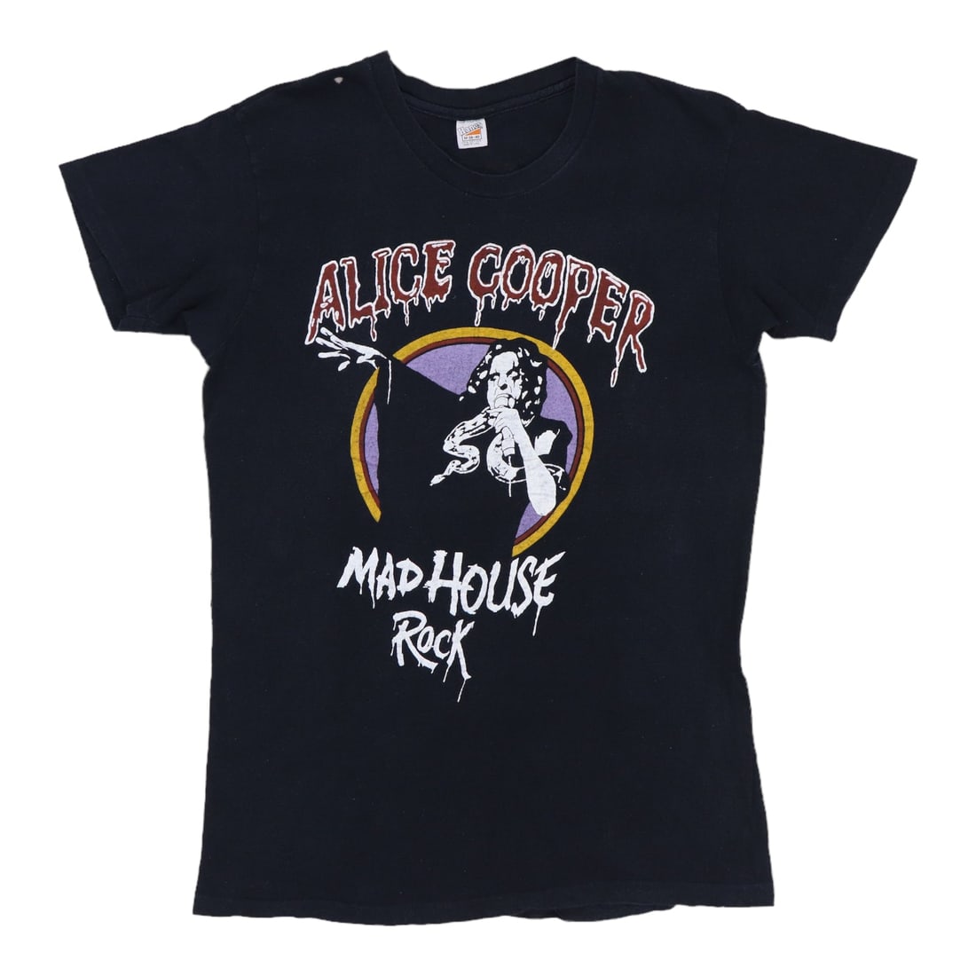 Vintage 1979 Alice Cooper Madhouse Rock Concert Tour Black Cotton Shirt (1 of 7)