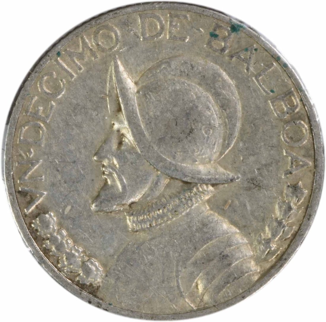 1934 Silver 1/10 Balboa Panama Coin KM10.1 About Uncirculated Uncertified (1 of 2)