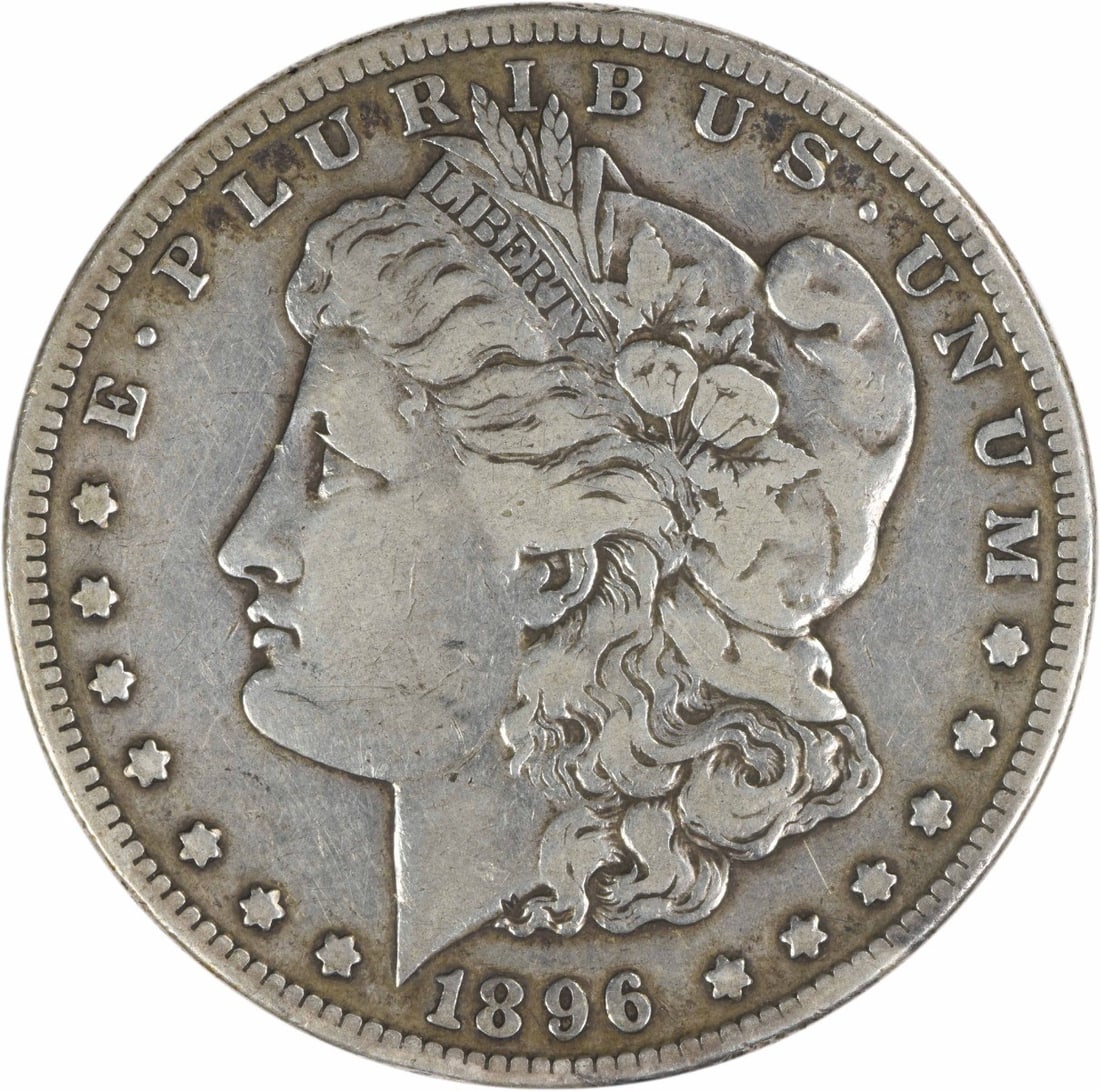 1896-S Morgan Silver Dollar VF Uncertified 90% Silver Coin: 1896-S Morgan Silver Dollar VF Uncertified 90% Silver Coin This 1896-S Morgan Silver Dollar showcases a classic design by George T. Morgan, minted in San Francisco. The coin is composed of 90% silver 