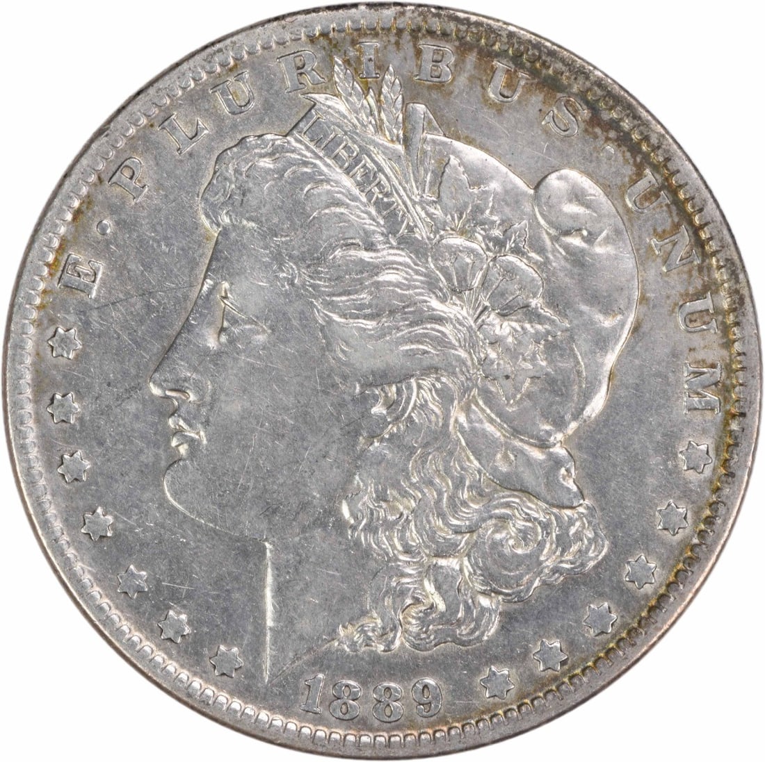1889 New Orleans Mint Morgan Dollar 90% Silver EF Uncertified: 1889 New Orleans Mint Morgan Dollar 90% Silver EF Uncertified This is an 1889-O Morgan Silver Dollar from the United States, minted in New Orleans. The coin is composed of 90% silver and 10% copper, f