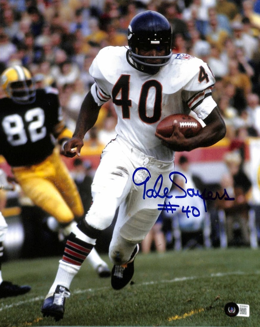 11x14 Gale Sayers autographed Chicago Bears action photograph Beckett authenticated (1 of 1)