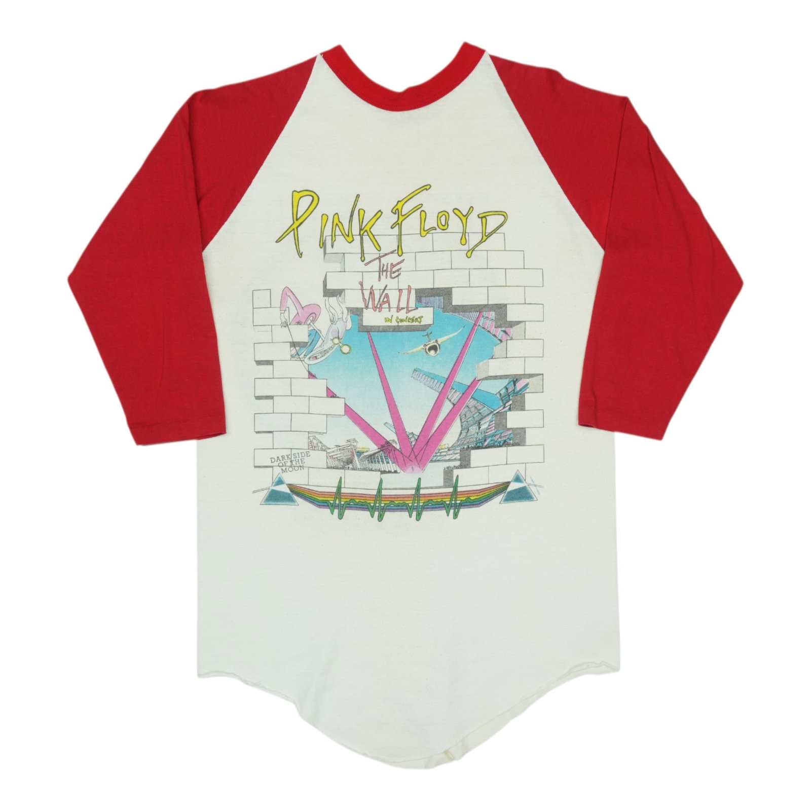 Vintage 1980 The Wall Tour Jersey Shirt Pink Floyd Front and Back Graphics: Vintage 1980 The Wall Tour Jersey Shirt Pink Floyd Front and Back Graphics This is an original vintage 1980 Pink Floyd The Wall concert tour jersey shirt, featuring graphics on both the front and back