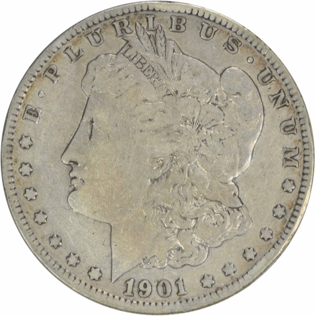 1901-S Morgan Silver Dollar Fine Uncertified San Francisco Mint: 1901-S Morgan Silver Dollar Fine Uncertified San Francisco Mint This 1901-S Morgan Silver Dollar features a classic design by George T. Morgan, showcasing the intricate details and historical signific