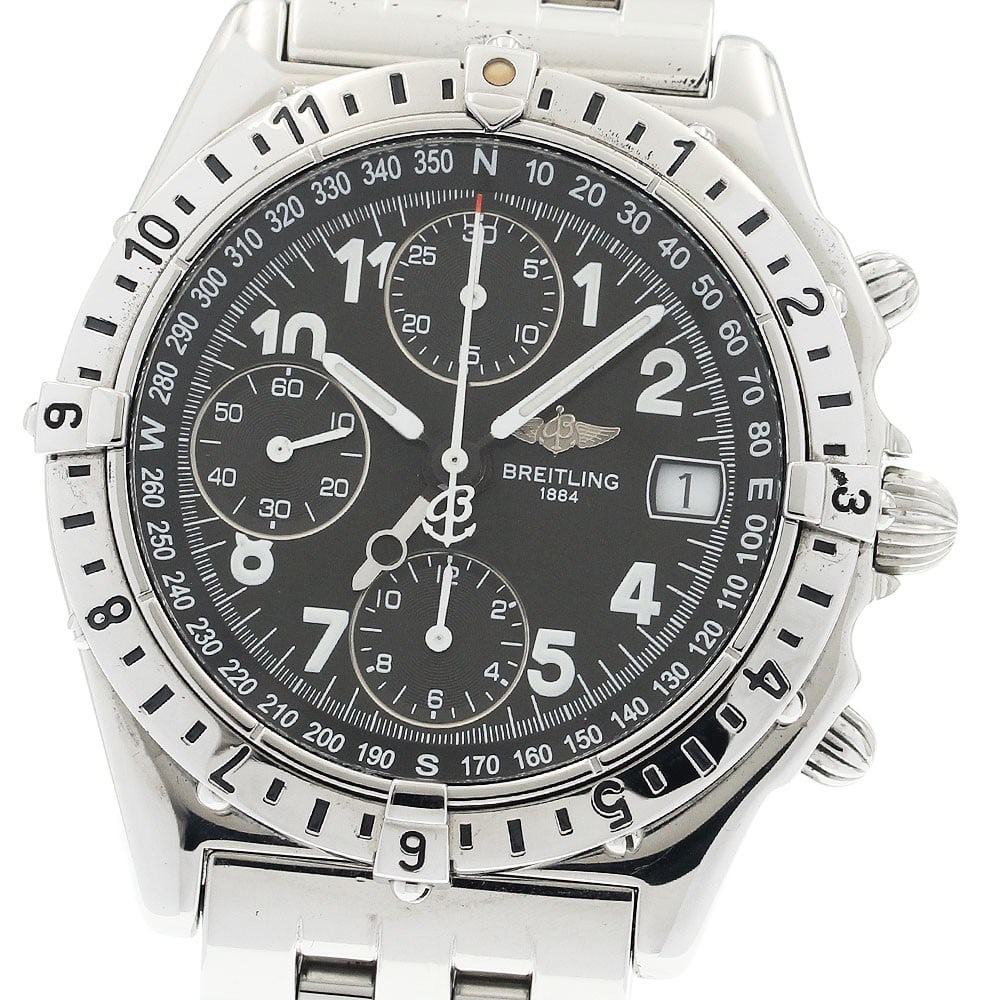 Breitling Chronomat Longitude GMT A20048 Mens Automatic Wristwatch: Breitling Chronomat Longitude GMT A20048 Mens Automatic Wristwatch Pre-owned Breitling Chronomat Longitude GMT automatic men's wristwatch with a stainless steel case and bracelet. This watch features 