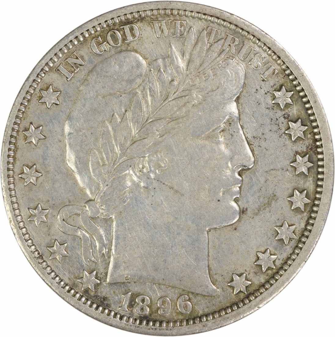 1896 O 50C Barber Half Dollar Silver AU Uncertified: 1896 O 50C Barber Half Dollar Silver AU Uncertified 1896-O Barber Half Dollar in About Uncirculated grade. This pre-owned United States 50C coin is composed of silver and is listed as uncertified and 