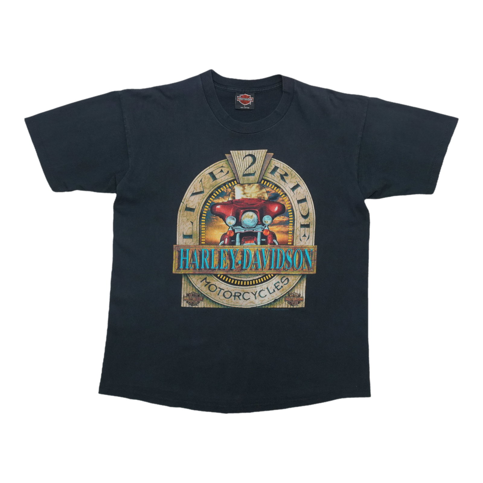 Vintage Harley Davidson 1992 Live 2 Ride Cotton T Shirt (1 of 6)