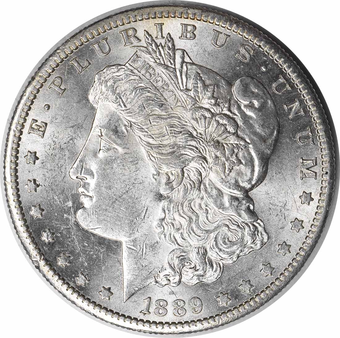 Choice BU 1889 San Francisco Morgan Silver Dollar Uncertified: Choice BU 1889 San Francisco Morgan Silver Dollar Uncertified This is an 1889-S Morgan Silver Dollar in Choice Brilliant Uncirculated condition. The coin is uncertified and features the 'S' mint mark.