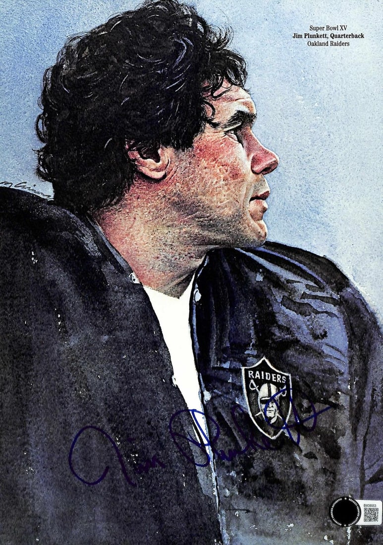 Beckett Certified Jim Plunkett Raiders Signed Super Bowl XV Magazine Photo (1 of 1)