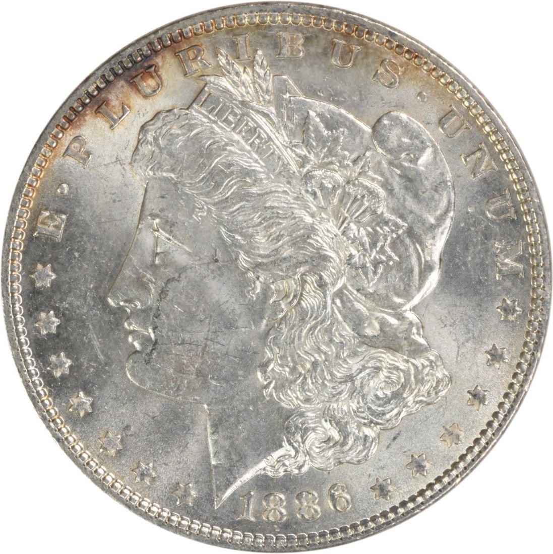 Uncirculated 1886 Silver Dollar Morgan Type No Mint Mark Uncertified: Uncirculated 1886 Silver Dollar Morgan Type No Mint Mark Uncertified This 1886 Morgan Silver Dollar is a Brilliant Uncirculated (BU) coin featuring no mint mark. Struck in silver, this pre-owned coin 