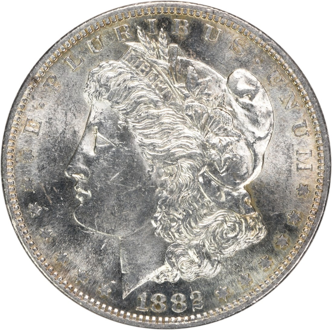 Uncirculated 1882 S Morgan Dollar Brilliant Uncirculated Silver Coin: Uncirculated 1882 S Morgan Dollar Brilliant Uncirculated Silver Coin This is an 1882-S Morgan Silver Dollar from the United States. The coin is in Brilliant Uncirculated (BU) condition and is uncertif