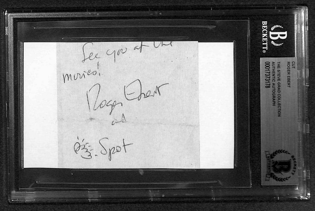 Beckett Slabbed Roger Ebert 3x5 Signed Cut Autograph (1 of 1)