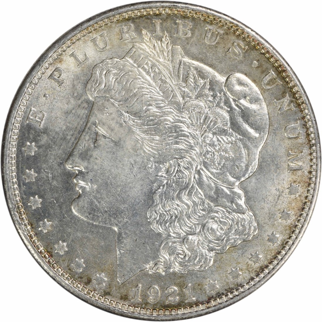 Uncirculated 1921-D Morgan Dollar Silver BU Uncertified US Coin: Uncirculated 1921-D Morgan Dollar Silver BU Uncertified US Coin This is a 1921-D Morgan Silver Dollar from the Denver Mint. The coin is uncirculated and has a Brilliant Uncirculated (BU) grade. It is 