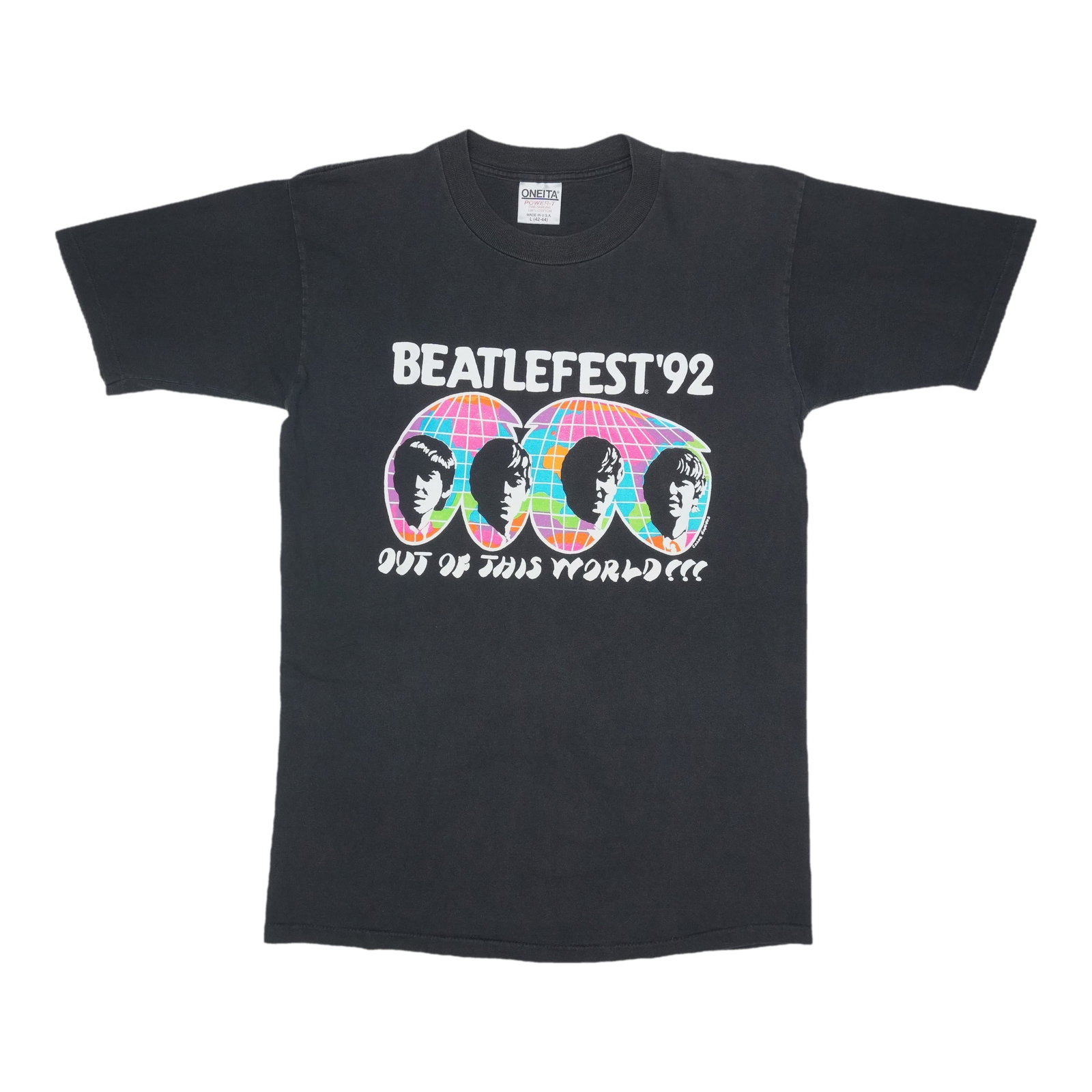 Vintage 1992 Beatlefest Black Cotton T-Shirt Size Large (1 of 5)