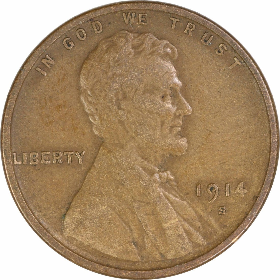 1914 S Lincoln Wheat Small Cent EF Copper Uncertified (1 of 2)