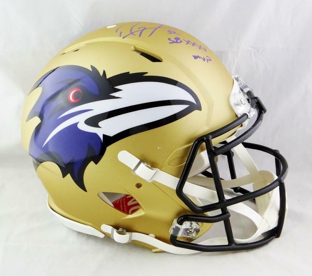 Baltimore Ravens Speed AMP Full Size Helmet Signed by Ray Lewis Beckett Auth: Baltimore Ravens Speed AMP Full Size Helmet Signed by Ray Lewis Beckett Auth This is an original Baltimore Ravens full-size Speed AMP authentic football helmet signed by Ray Lewis. The item is pre-own