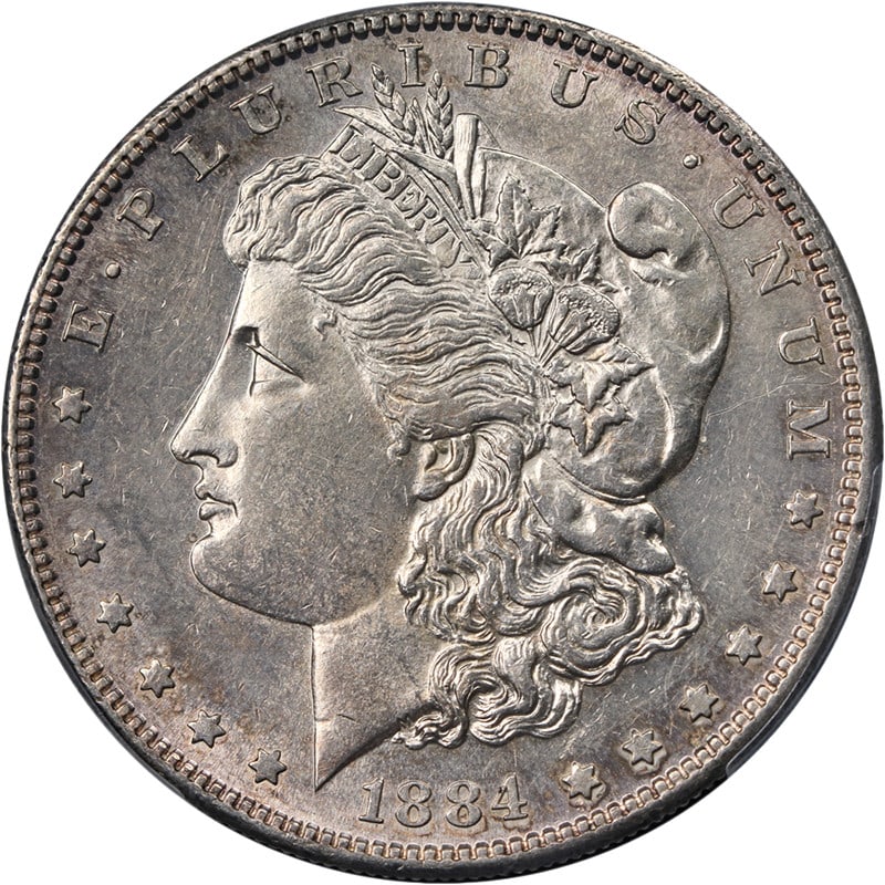 PCGS AU55 1884 S Morgan Silver Dollar (1 of 4)