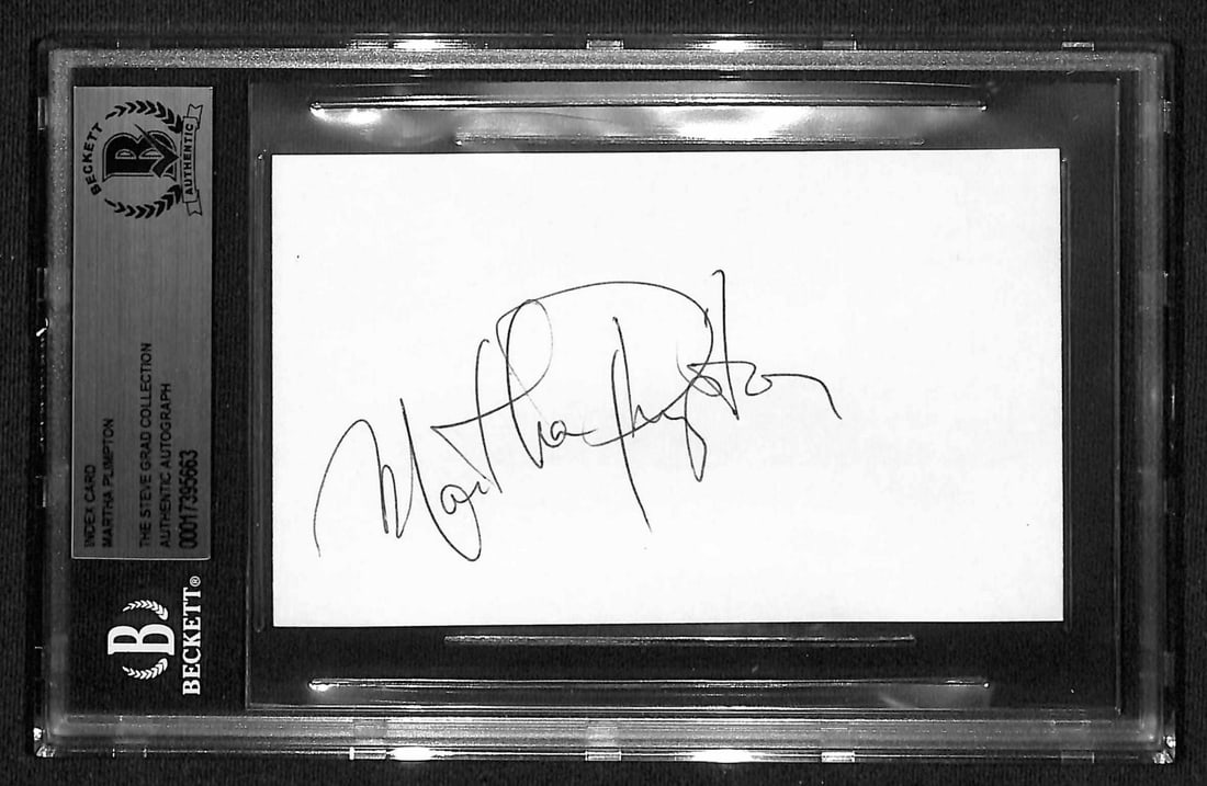 Beckett Authenticated Martha Plimpton Autograph Index Card (1 of 1)