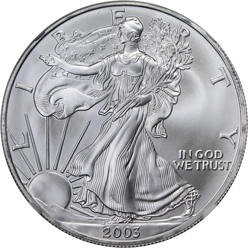 2003 NGC MS70 Silver American Eagle Dollar Brown Label Uncirculated Coin (1 of 4)