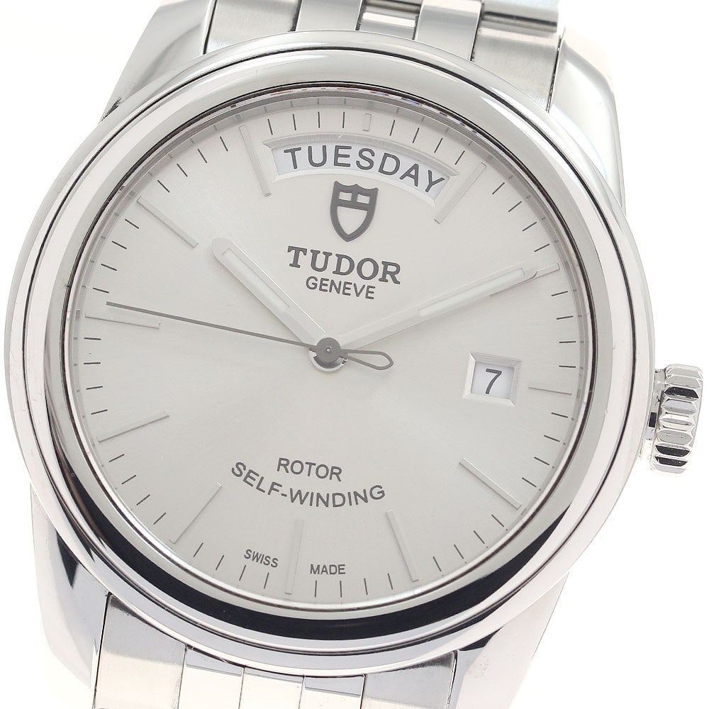 TUDOR Glamour Date-Day 56000 Automatic Stainless Steel Mens Wristwatch (1 of 6)