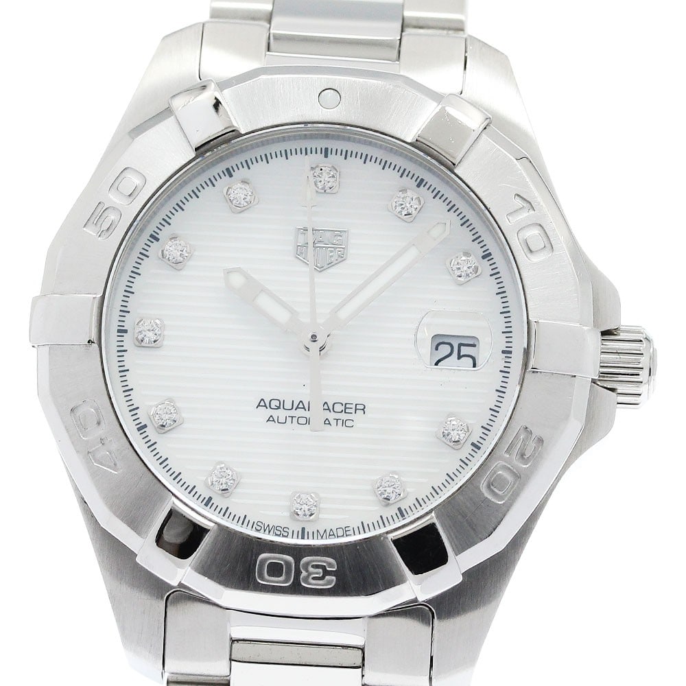 TAG Heuer Aquaracer WBD2313.BA0740 womens automatic stainless steel watch: TAG Heuer Aquaracer WBD2313.BA0740 womens automatic stainless steel watch Pre-owned TAG Heuer Aquaracer Caliber 9 automatic women's wristwatch with a stainless steel case and bracelet. This watch feat