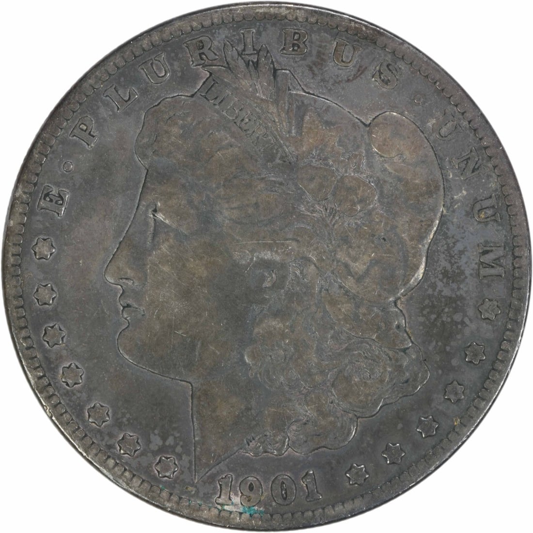 1901-S Morgan Silver Dollar F Grade 90% Silver San Francisco Mint: 1901-S Morgan Silver Dollar F Grade 90% Silver San Francisco Mint This 1901-S Morgan Silver Dollar is a classic piece of numismatic history. Featuring a design by George T. Morgan, this coin showcases