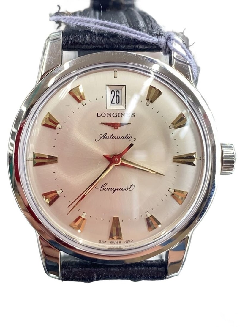 Longines Conquest Heritage 60th Anniversary Men's Wristwatch: Longines Conquest Heritage 60th Anniversary Men's Wristwatch This is a pre-owned Longines Conquest Heritage wristwatch commemorating the 60th anniversary of the Conquest collection. Designed for men, 
