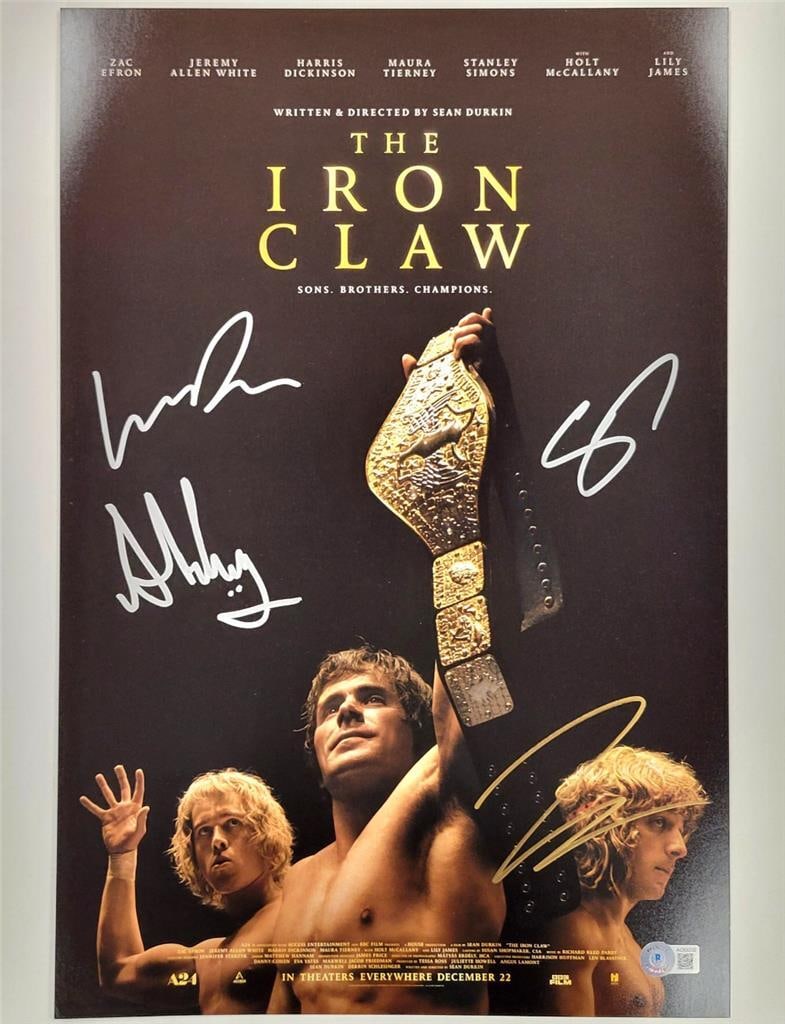 The Iron Claw Signed Cast Photo 12x18 Beckett Authenticated (1 of 5)