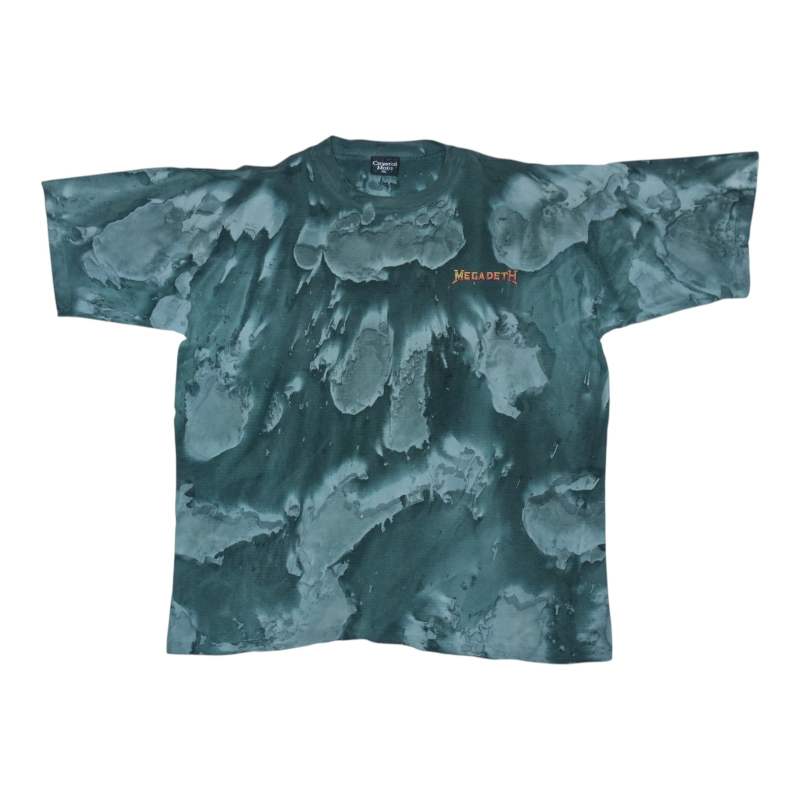 Vintage 1992 Megadeth Crystal Rain Tie Dye Cotton Band Shirt Extra Large (1 of 5)