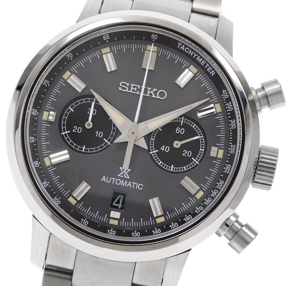 SEIKO Prospex Speedtimer Chronograph SBEC009 8R46-00B0 Men's Watch Japan: SEIKO Prospex Speedtimer Chronograph SBEC009 8R46-00B0 Men's Watch Japan Pre-owned Seiko Prospex Speedtimer Mechanical Chronograph men's wristwatch with automatic movement and gray dial. This stainles