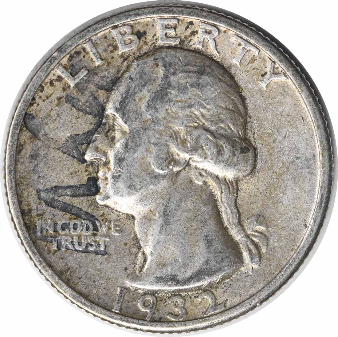 1932 San Francisco Washington Quarter 90 Percent Silver Extra Fine Uncertified: 1932 San Francisco Washington Quarter 90 Percent Silver Extra Fine Uncertified This 1932-S Washington Quarter is a circulated coin from the United States, minted in San Francisco. Composed of 90% silv