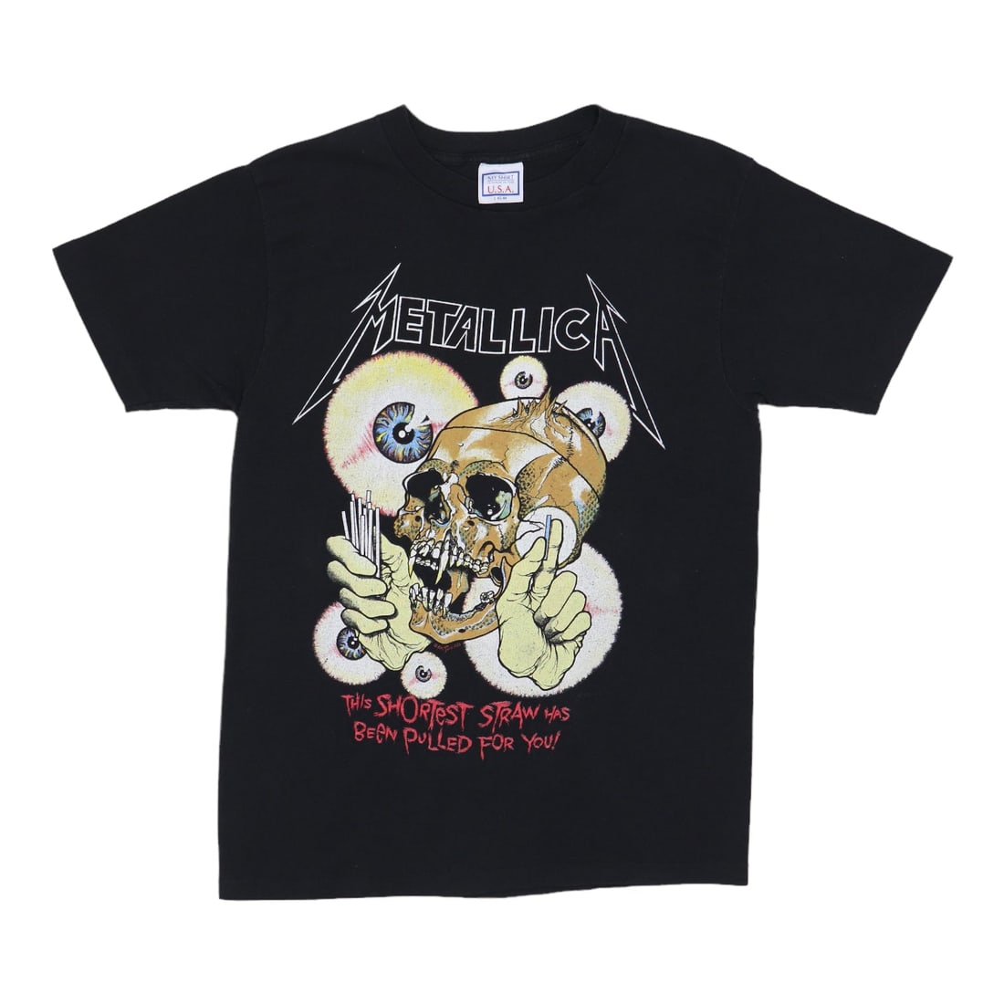 Vintage 1988 Pushead Metallica Shortest Straw Black Shirt Front Back Graphics: Vintage 1988 Pushead Metallica Shortest Straw Black Shirt Front Back Graphics This is an original vintage 1988 Metallica "Shortest Straw" Pushead shirt featuring both front and back graphics. The shir