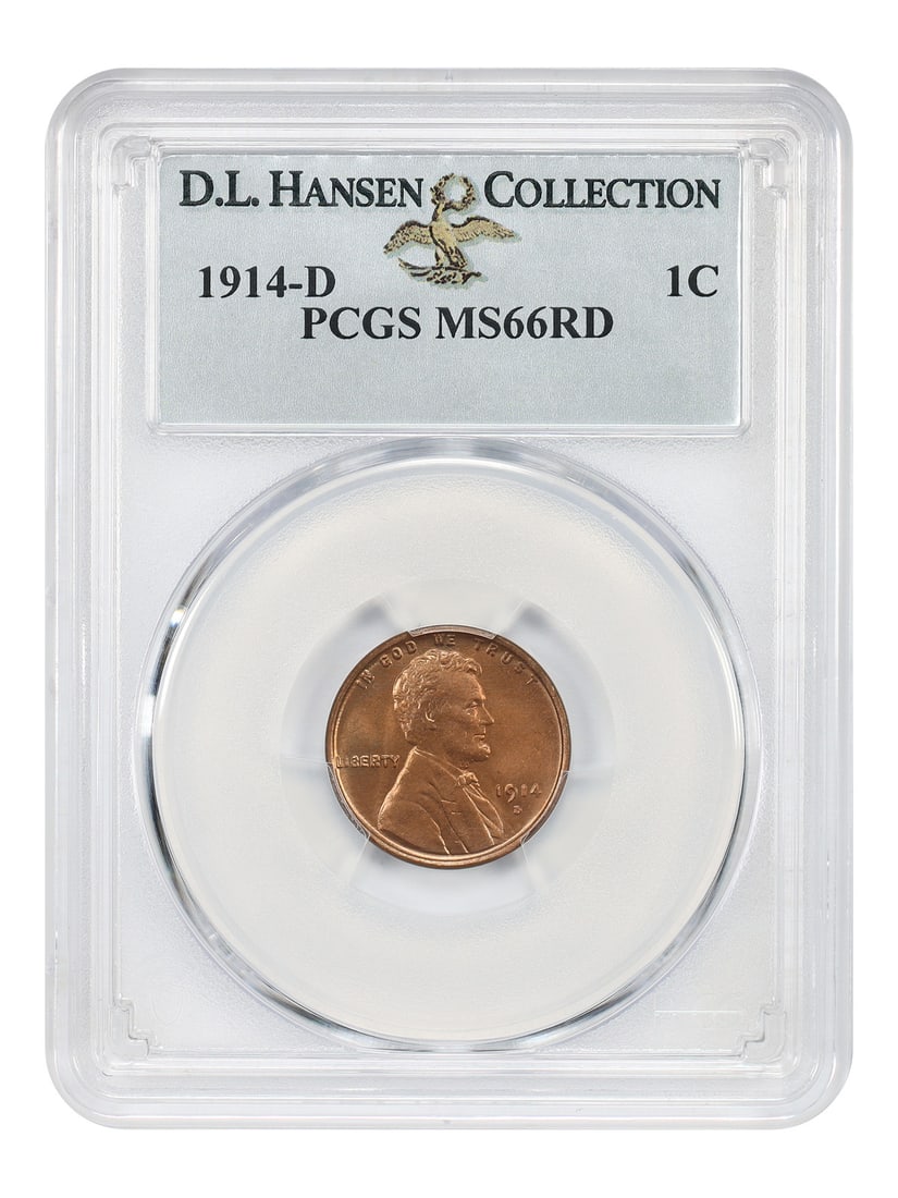 PCGS MS66RD 1914-D Lincoln Wheat Cent ex D.L. Hansen (1 of 4)