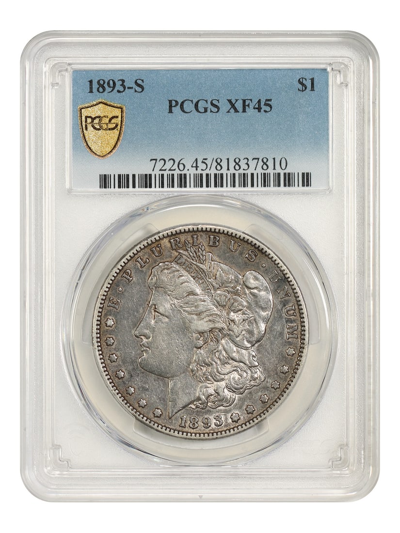 PCGS XF45 1893-S Morgan Silver Dollar Key Date $1 Coin (1 of 5)