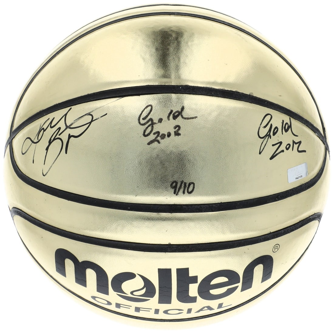 Kobe Bryant Signed Gold Medal Basketball 2008 2012 Limited Edition 9/10 Panini COA (1 of 10)