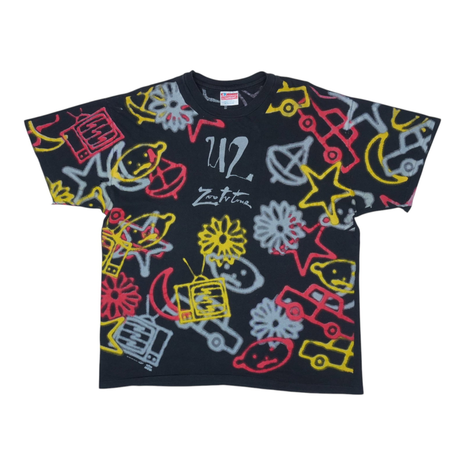Vintage 1993 U2 Zoo TV Tour Graphic Cotton T-Shirt Extra Large (1 of 5)