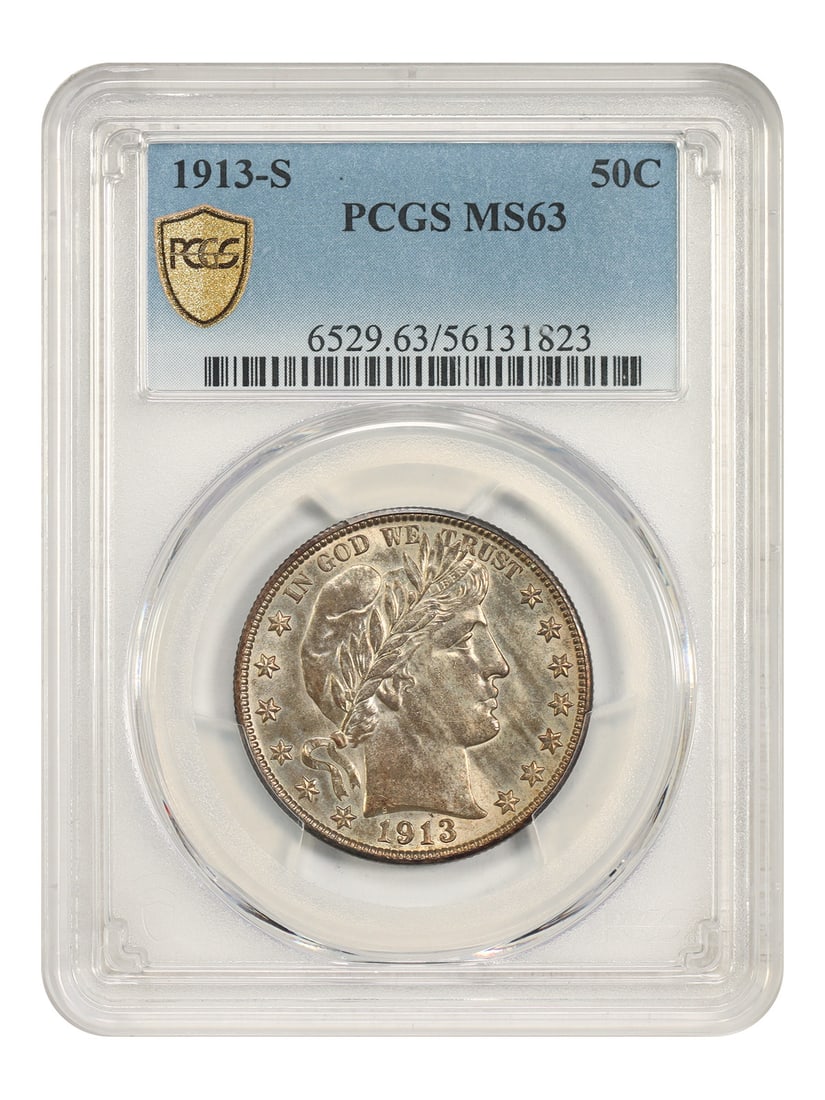 PCGS MS63 1913-S Barber Half Dollar 50C (1 of 5)