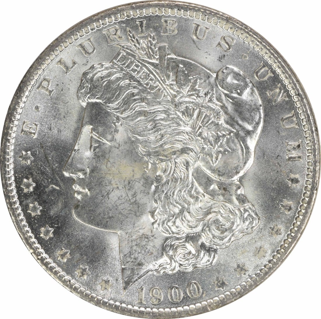 Uncirculated Morgan Dollar 1900-O Silver Choice BU Uncertified: Uncirculated Morgan Dollar 1900-O Silver Choice BU Uncertified This 1900-O Morgan Silver Dollar is a choice brilliant uncirculated coin. Struck at the New Orleans Mint, it features the classic Morgan 