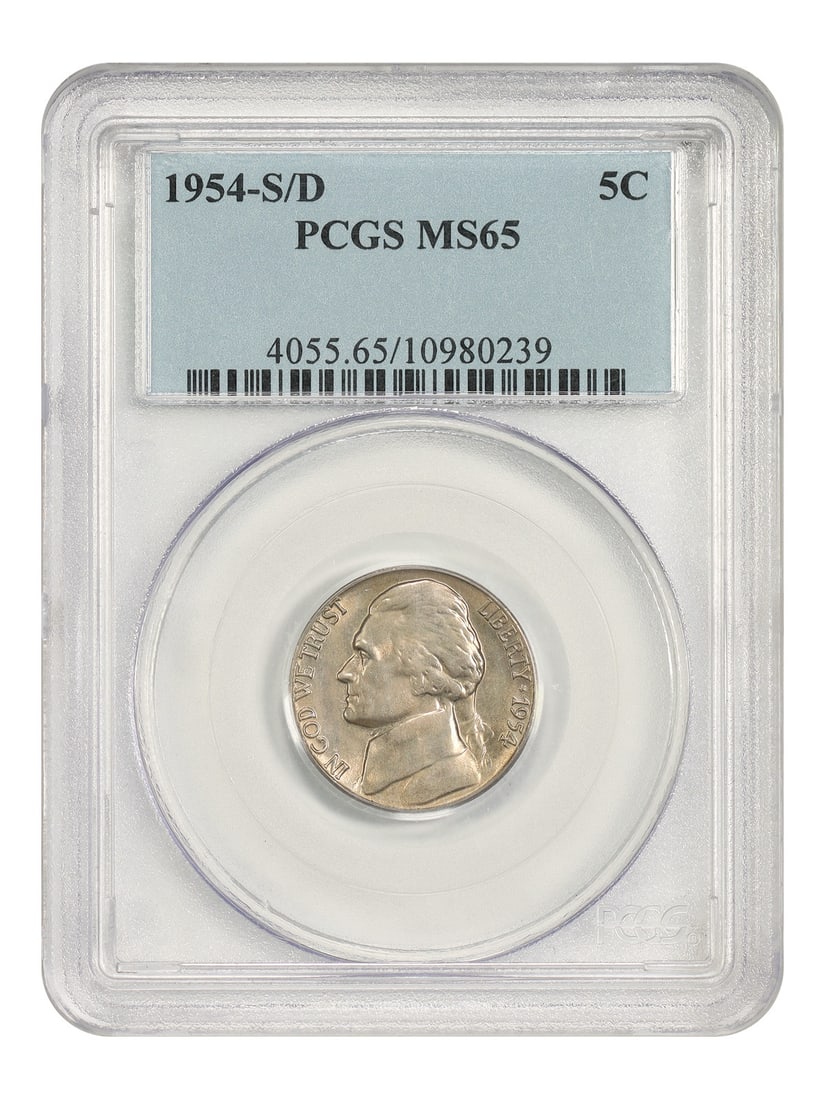 Jefferson Nickel 1954 S D 5C PCGS MS65 (1 of 4)