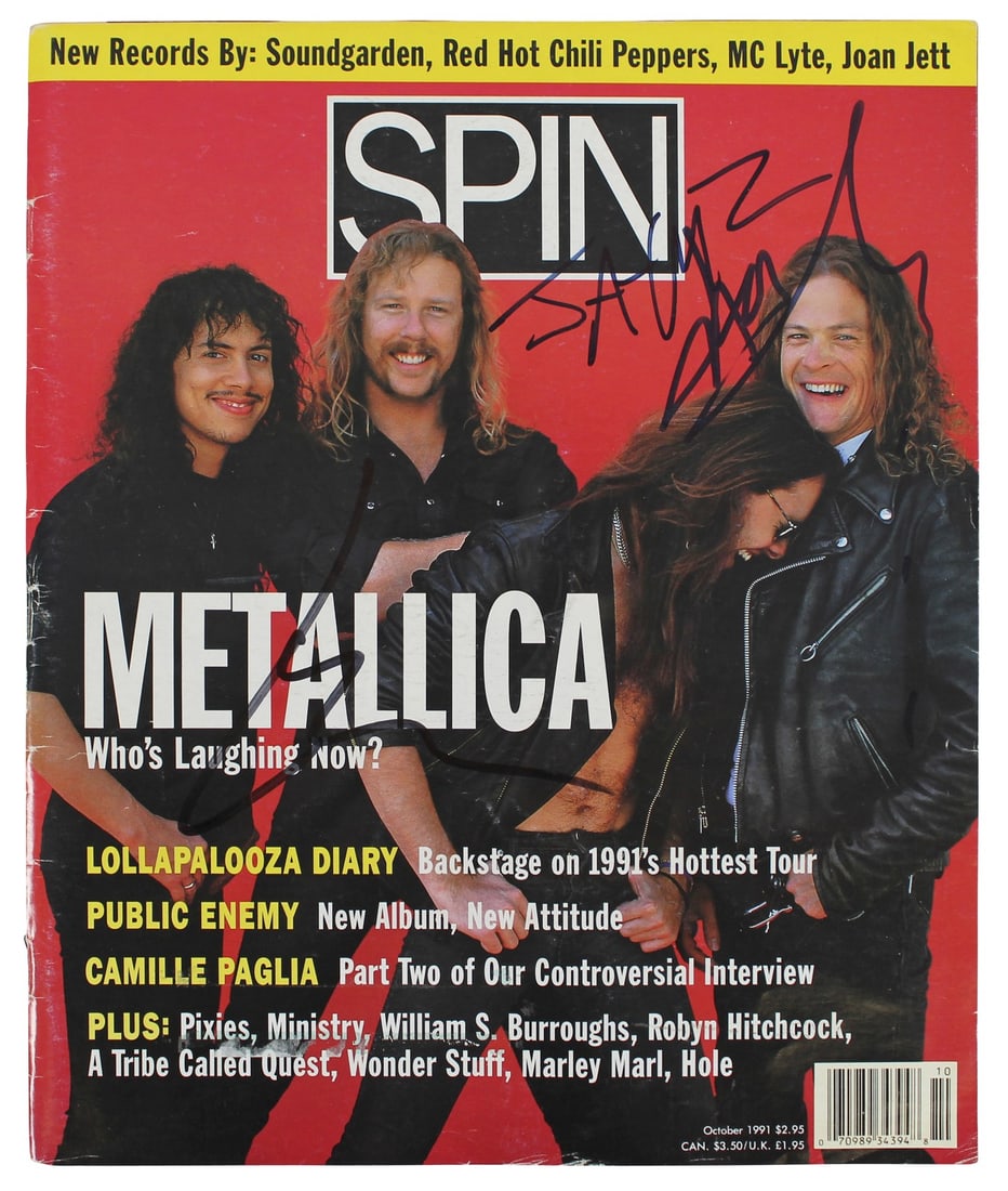 Spin Magazine Cover Signed by Hetfield Ulrich Newstead Beckett Authenticated (1 of 10)